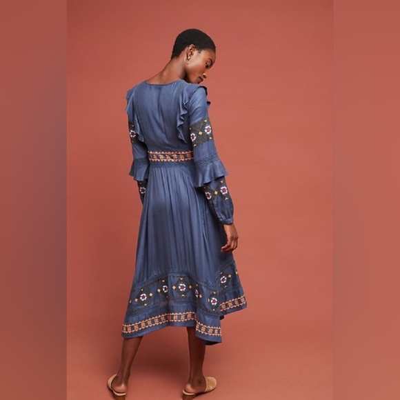 NWT Anthropologie Love Sam embroidered midi dress - Picture 2 of 10